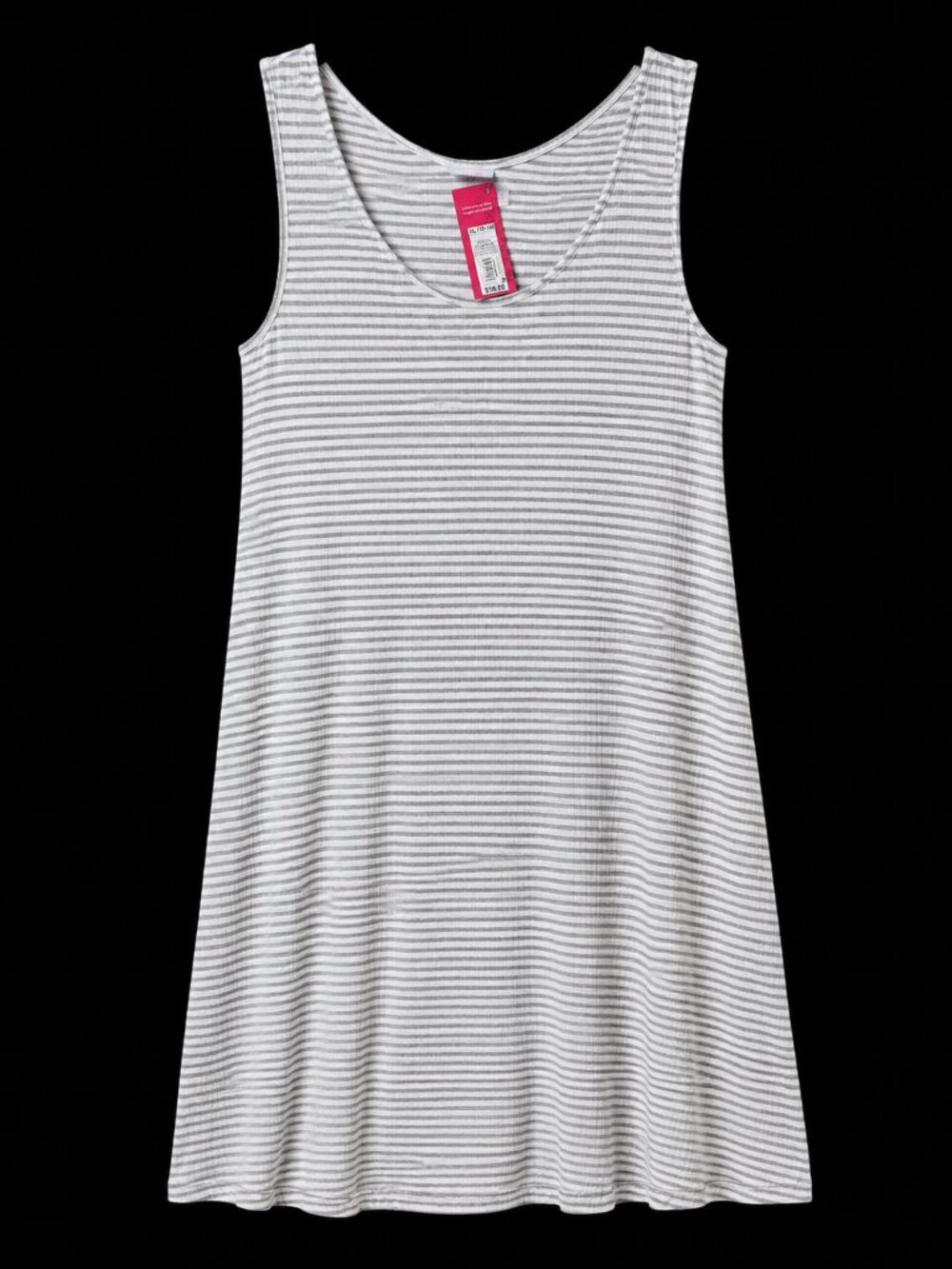 NWT Xhilaration Gray & White Striped Racerback Swim Cover-Up Dress Size XL